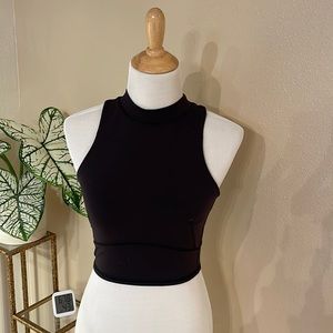 Black Lululemon Everlux and Mesh Cropped Tank XS/S